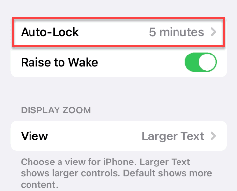 Modifier le délai d'attente de l'écran sur iPhone
