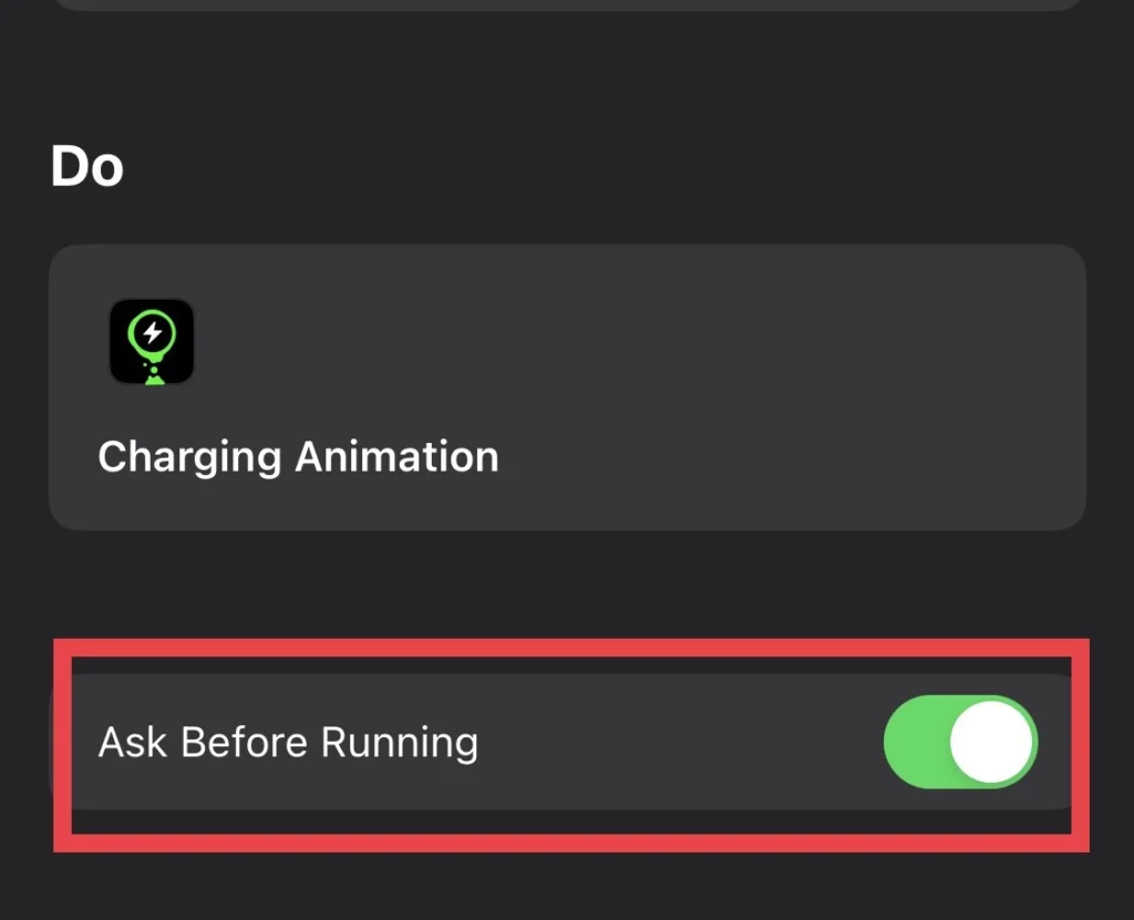 Appuyez ensuite sur pour désactiver "Demander avant de courir" option.