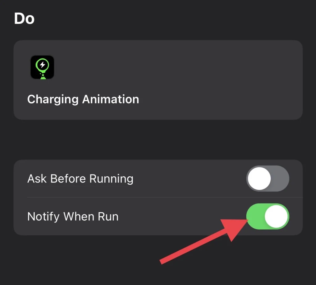 Allumer "Notifier lors de l'exécution" option.