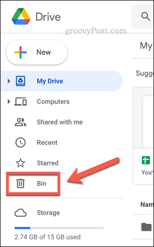 Dossier corbeille Google Drive