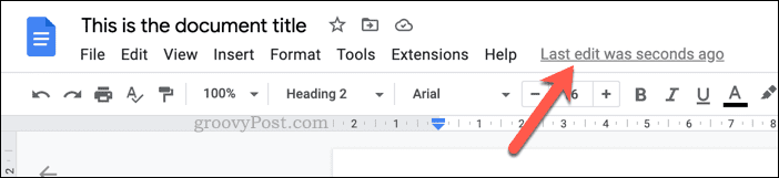 Ouvrir l'historique des modifications dans Google Docs
