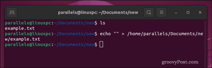 Vider un fichier Linux en utilisant echo