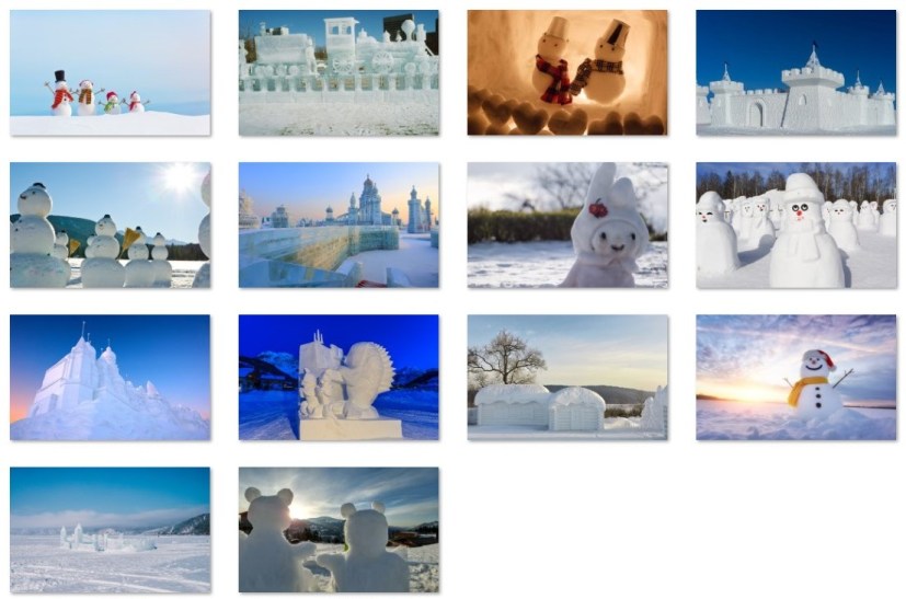 Sculptures de neige, papiers peints de Noël