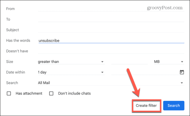 gmail créer un filtre