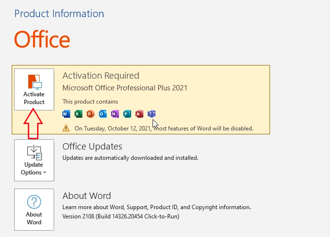 Comment activer Microsoft Office Professionnel Plus 2021