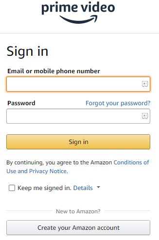 Connectez-vous avec un compte Amazon