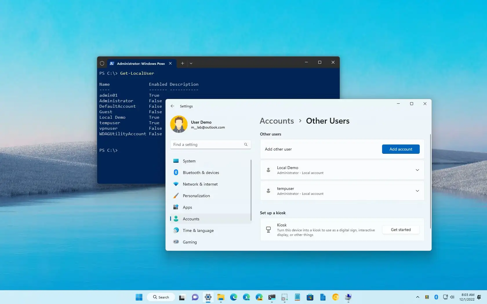 Comment afficher tous les comptes d'utilisateurs sur Windows 11