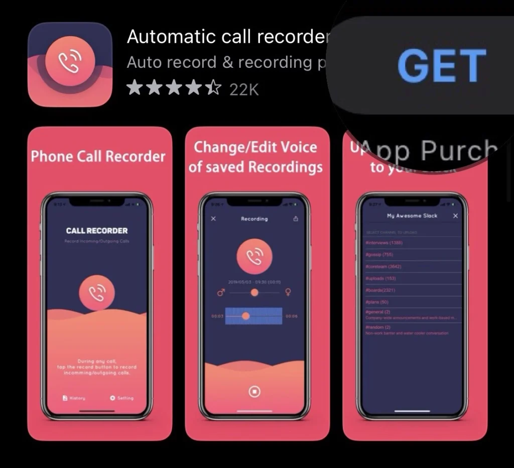 Télécharger le "Enregistreur d'appels automatique" de l'App Store.