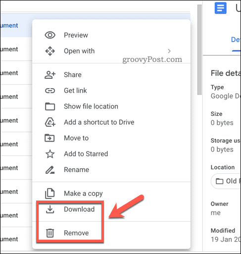 Supprimer ou télécharger des fichiers dans Google Drive