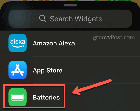 widget d'insertion de piles pour iphone