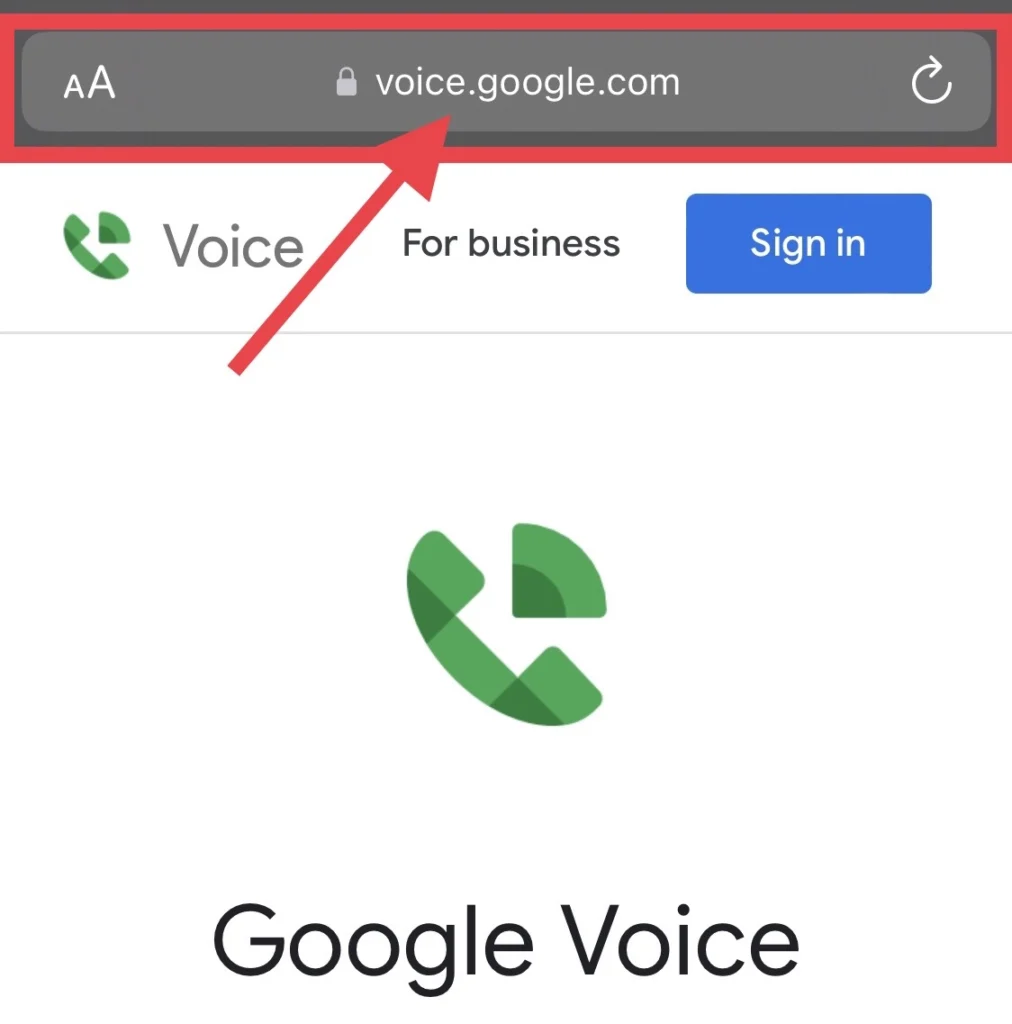 Allez à la "Voix.google.com" site Internet.