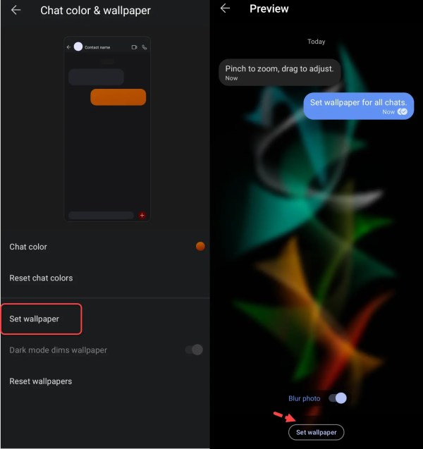 Comment changer la couleur et le fond d'écran du chat sur le signal sur Android