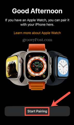 Apple Watch commence l'appairage