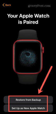 Apple Watch restaurer à partir d'une sauvegarde