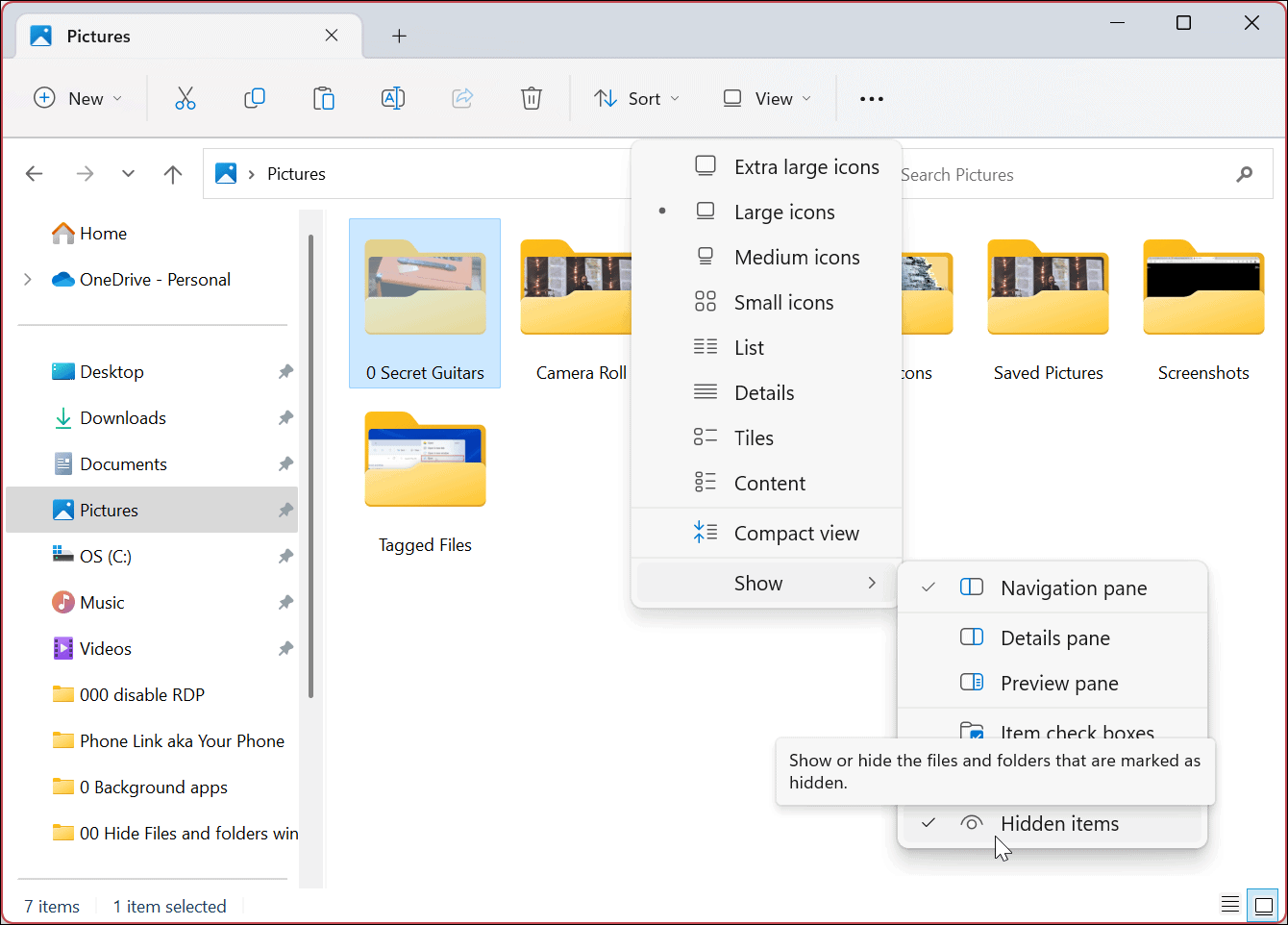 Masquer les fichiers et dossiers sur Windows 11