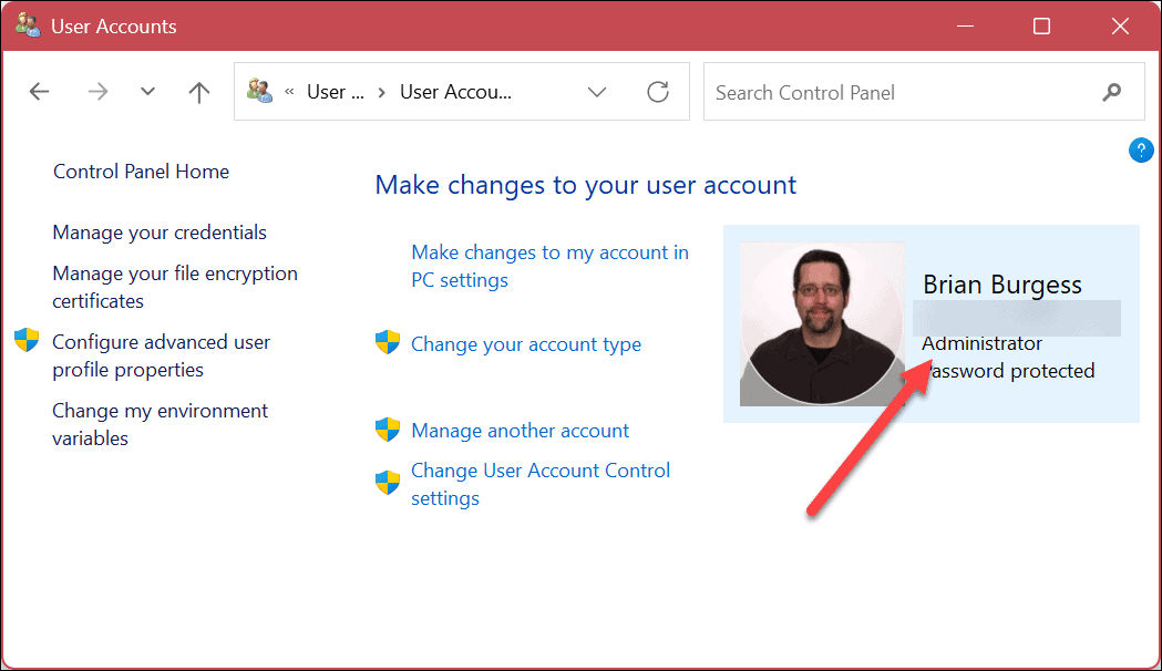 Déterminer le type de compte d'utilisateur sur Windows 11