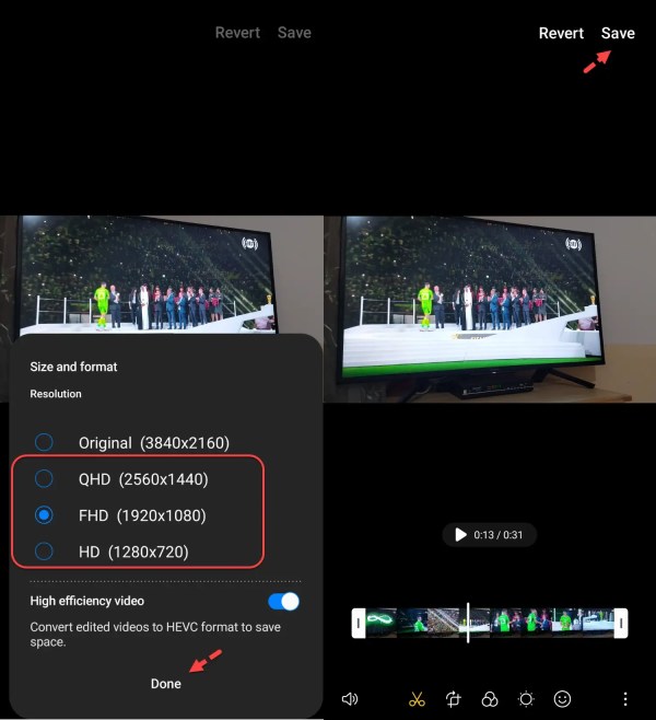 Comment réduire la taille d'une vidéo sur Samsung Gallery [No Apps]