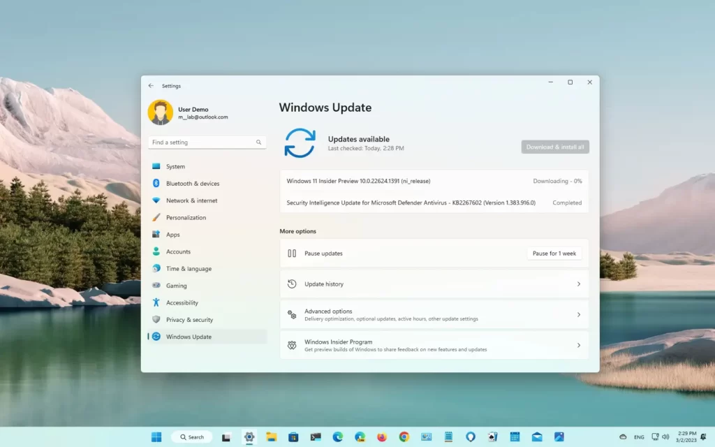 Windows 11 build 22624.1391 (KB5023011) se déploie dans le canal bêta