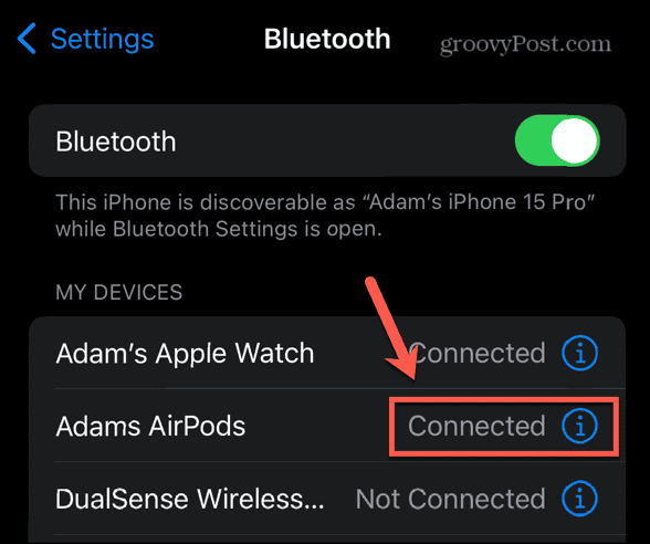 appareil Bluetooth iPhone connecté