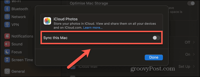 mac désactiver les photos iCloud