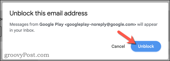 Débloquer un expéditeur Gmail