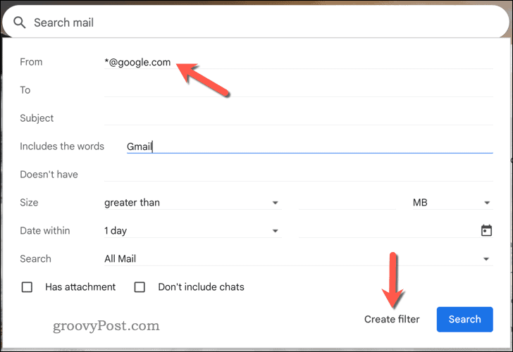 Créer un filtre de recherche dans Gmail