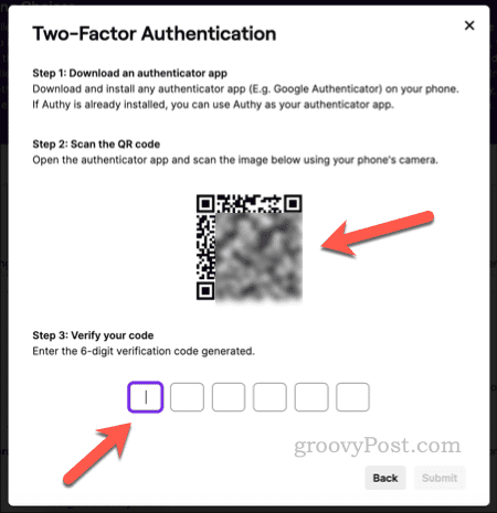 Terminer la configuration de Twitch 2FA avec une application d'authentification