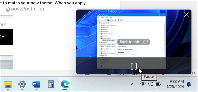 Vidéo en mode PiP sous Windows 11