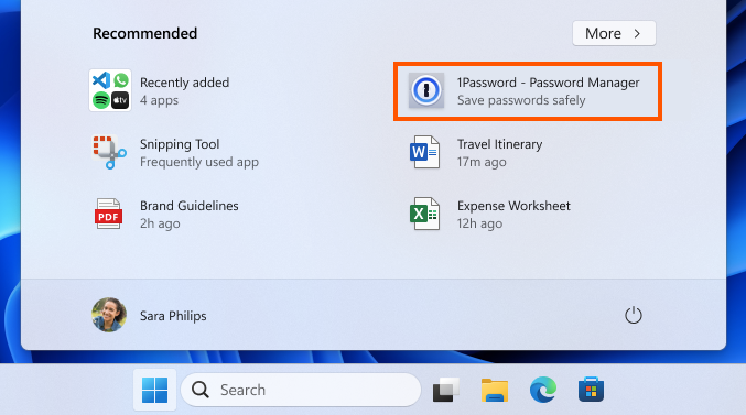 annonces d'applications dans le menu Démarrer de Windows 11, section recommandée
