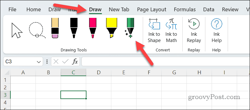 Utilisation de l'outil Stylo d'action dans Excel