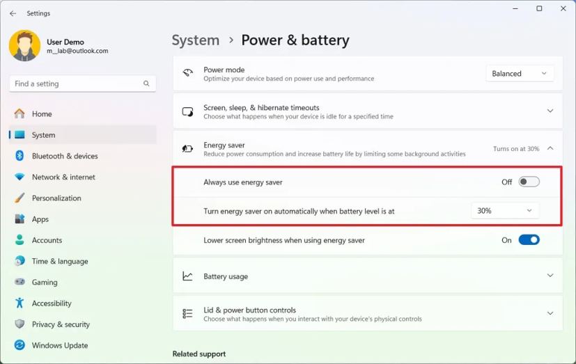 PC avec batterie permettant d'économiser de l'énergie