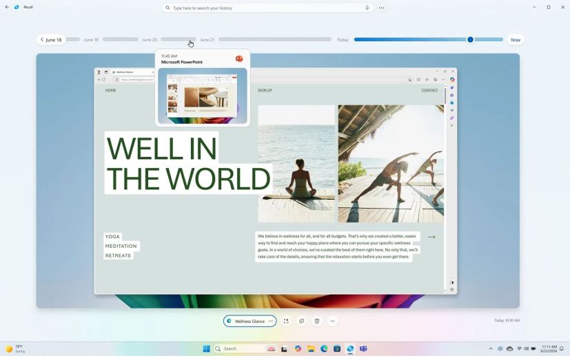 Rappel de Windows 11