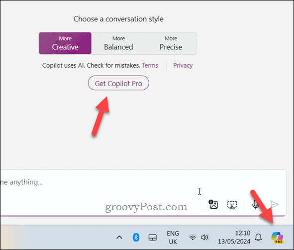 En cliquant sur la publicité pour Copilot Pro dans le panneau Copilot de Windows En cliquant sur la publicité pour Copilot Pro dans le panneau Copilot de Windows