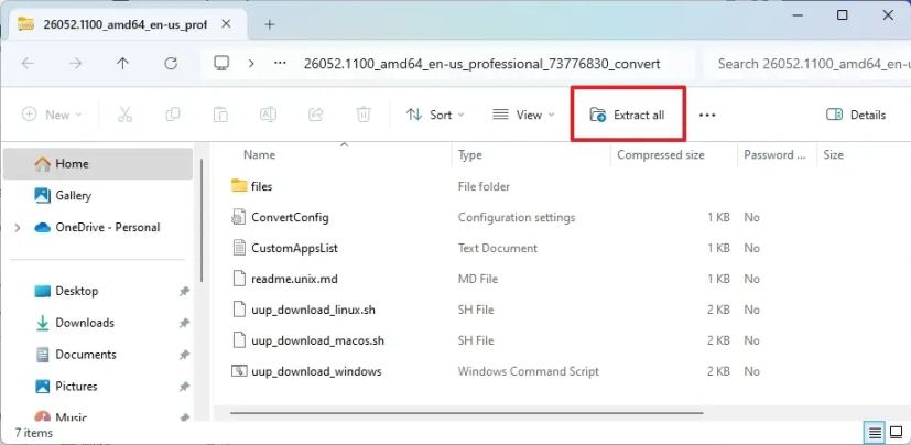 Scripts d'extraction de vidage UUP