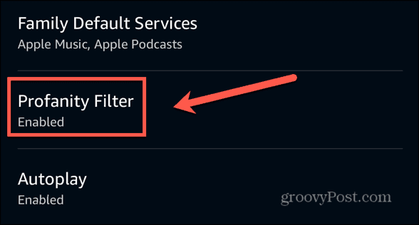 filtre explicite ou grossier Alexa