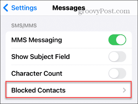 liste de contacts bloquée dans les paramètres