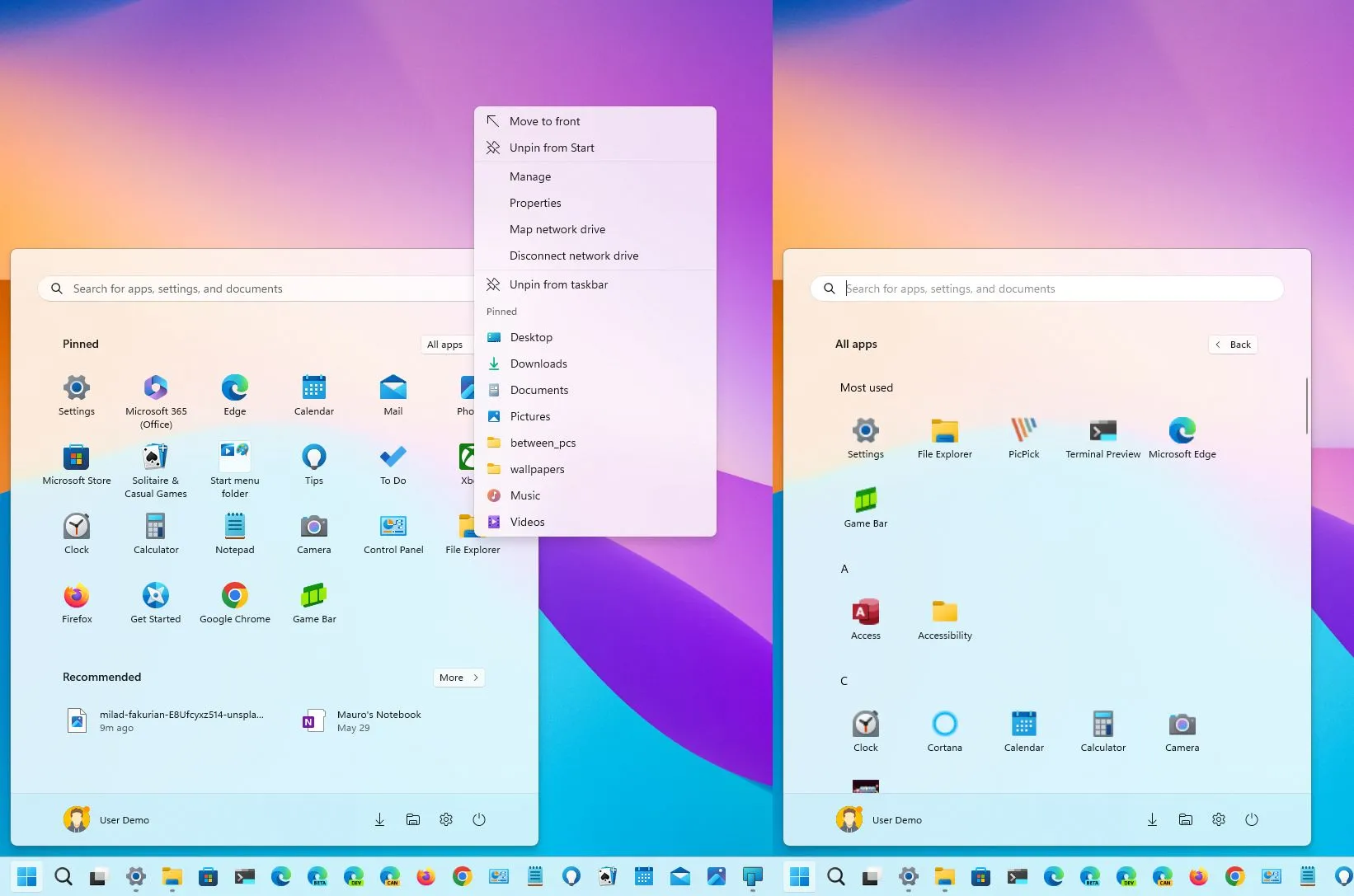Windows 11 ajoute une liste de raccourcis au menu Démarrer et de nouvelles fonctionnalités (KB5039319)
