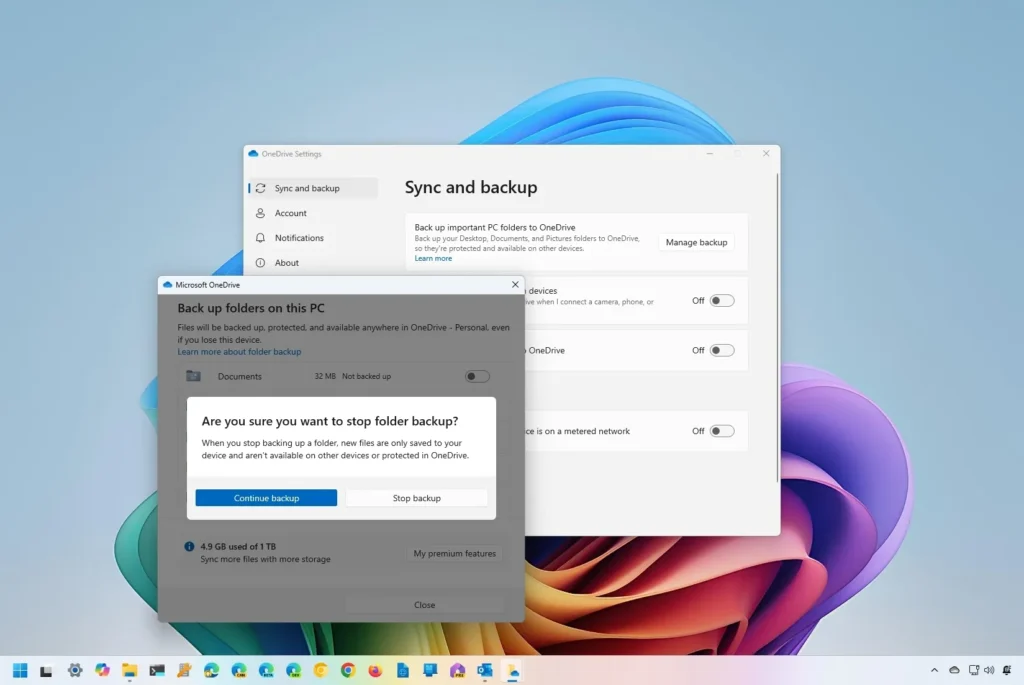 Comment désactiver la sauvegarde automatique des dossiers OneDrive sur Windows 11