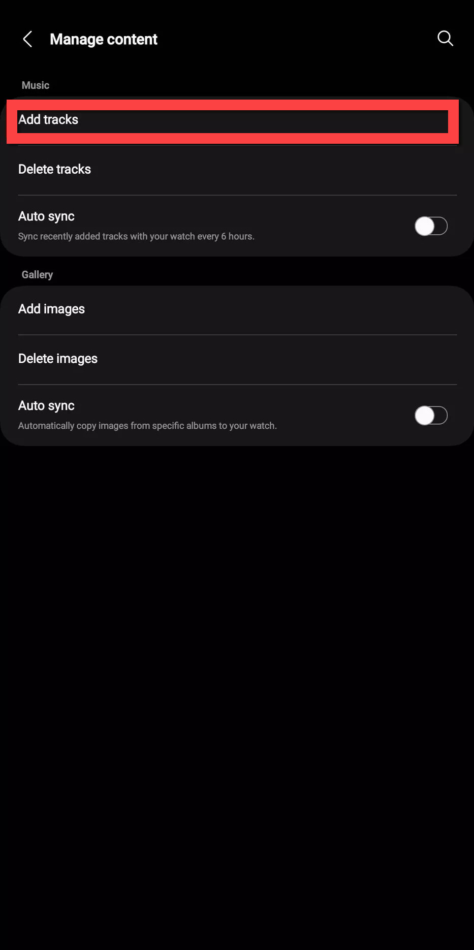 Ajoutez de la musique à la Galaxy Watch 4/5/6/7