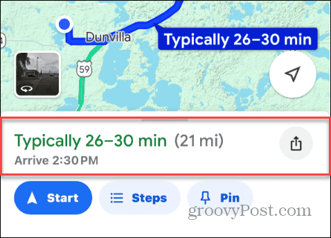 Heure typique Google Maps