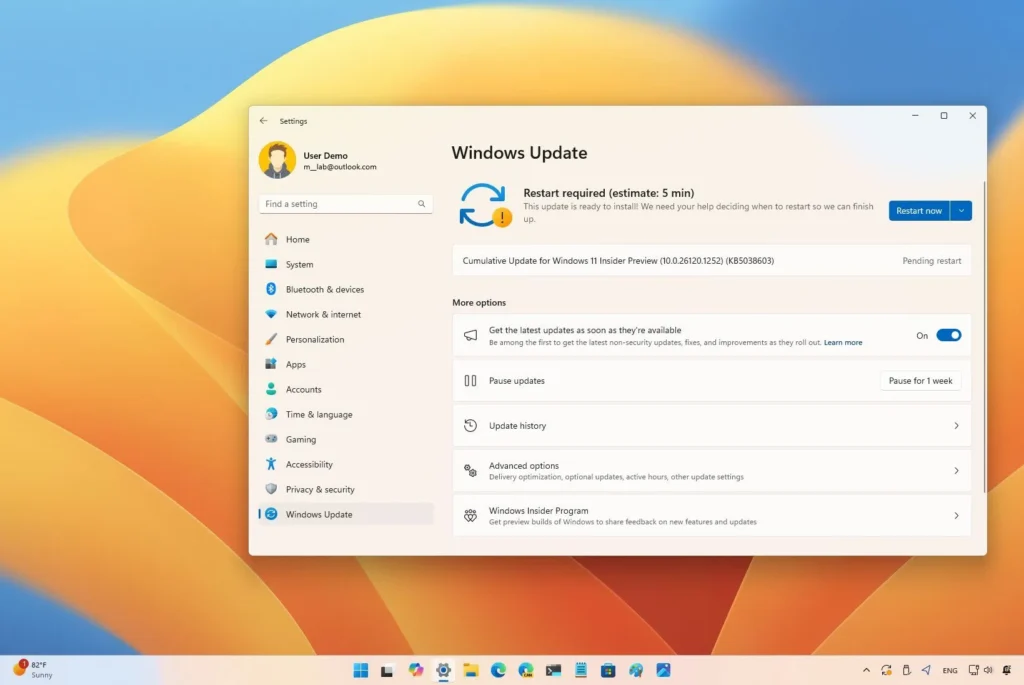 Sortie de la build 26120.1252 de Windows 11, reprise du canal Dev