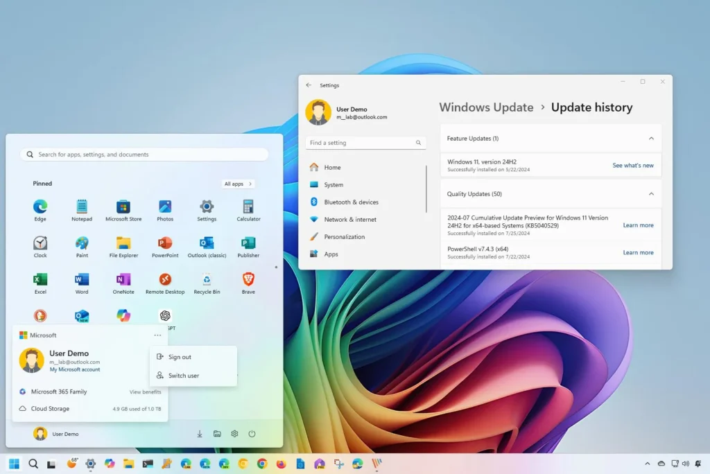 Windows 11 build 26100.1297 apporte plus de fonctionnalités à la version 24H2 (KB5040529)
