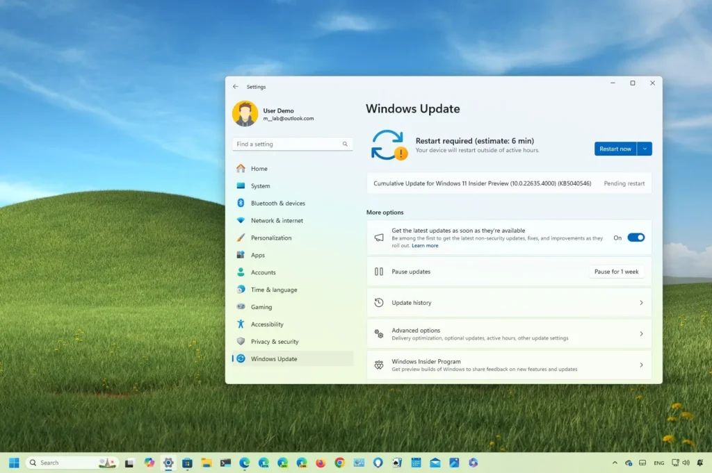 Windows 11 22635.4000 : nouveautés barre des tâches et widgets (Bêta)