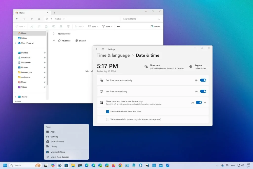 Windows 11 (builds 22635.3930 et 26252) obtient de nouvelles fonctionnalités pour la barre des tâches et l’explorateur de fichiers