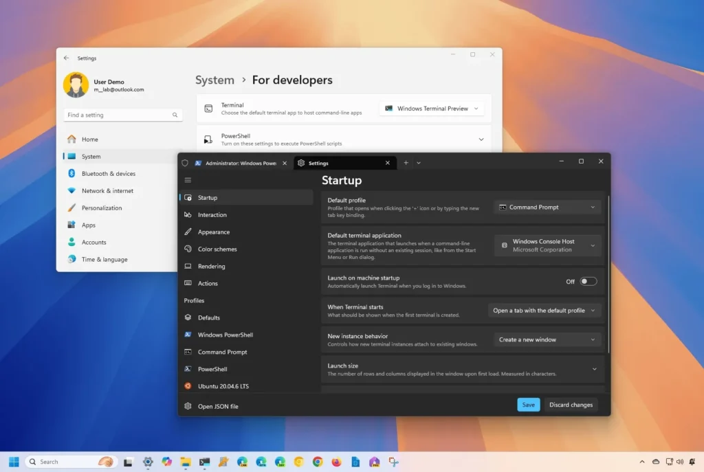 Comment définir l’invite de commande, PowerShell ou WSL comme application par défaut pour le terminal Windows