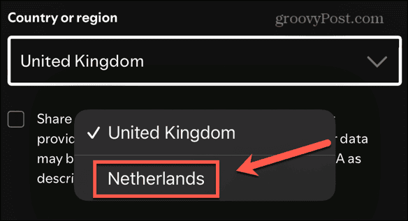 Spotify sélectionne la région Spotify sélectionne la région