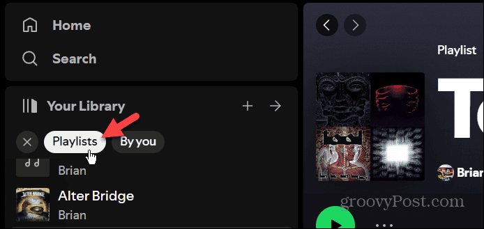 Cliquez sur le bouton Playlists Spotify