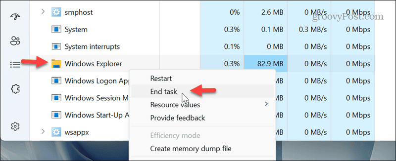 terminer la tâche gestionnaire de tâches windows
